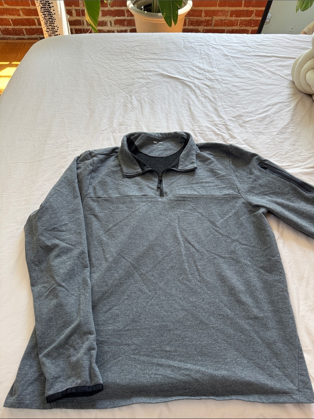 ASOS Men's Heather Gray Quarter-Zip Pullover